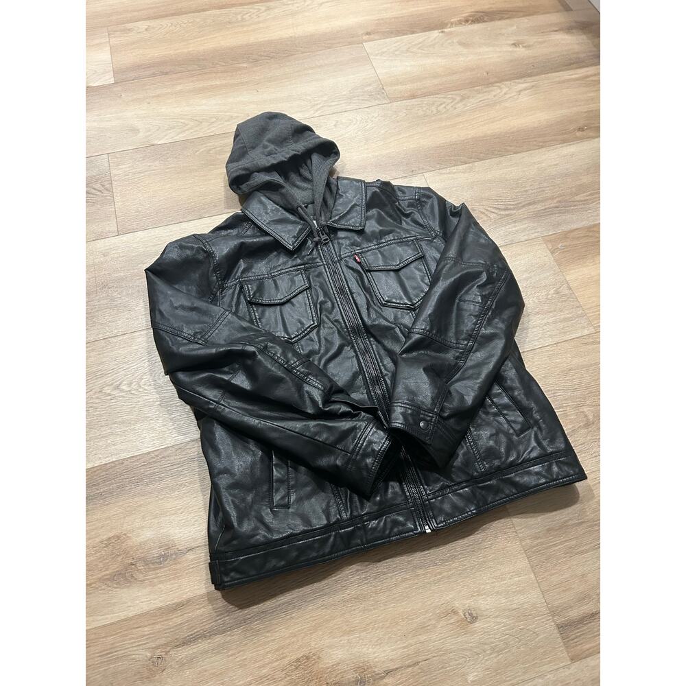 LEVI’S | LEATHER HOODED JACKET
